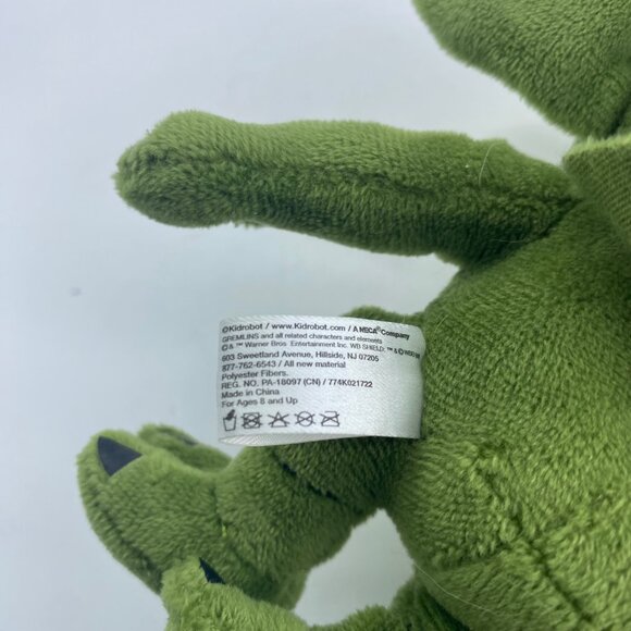 Kidrobot x Phunny Stripe Gremlin Plush Stuffed Figure Toy 8" Green - Picture 5 of 8